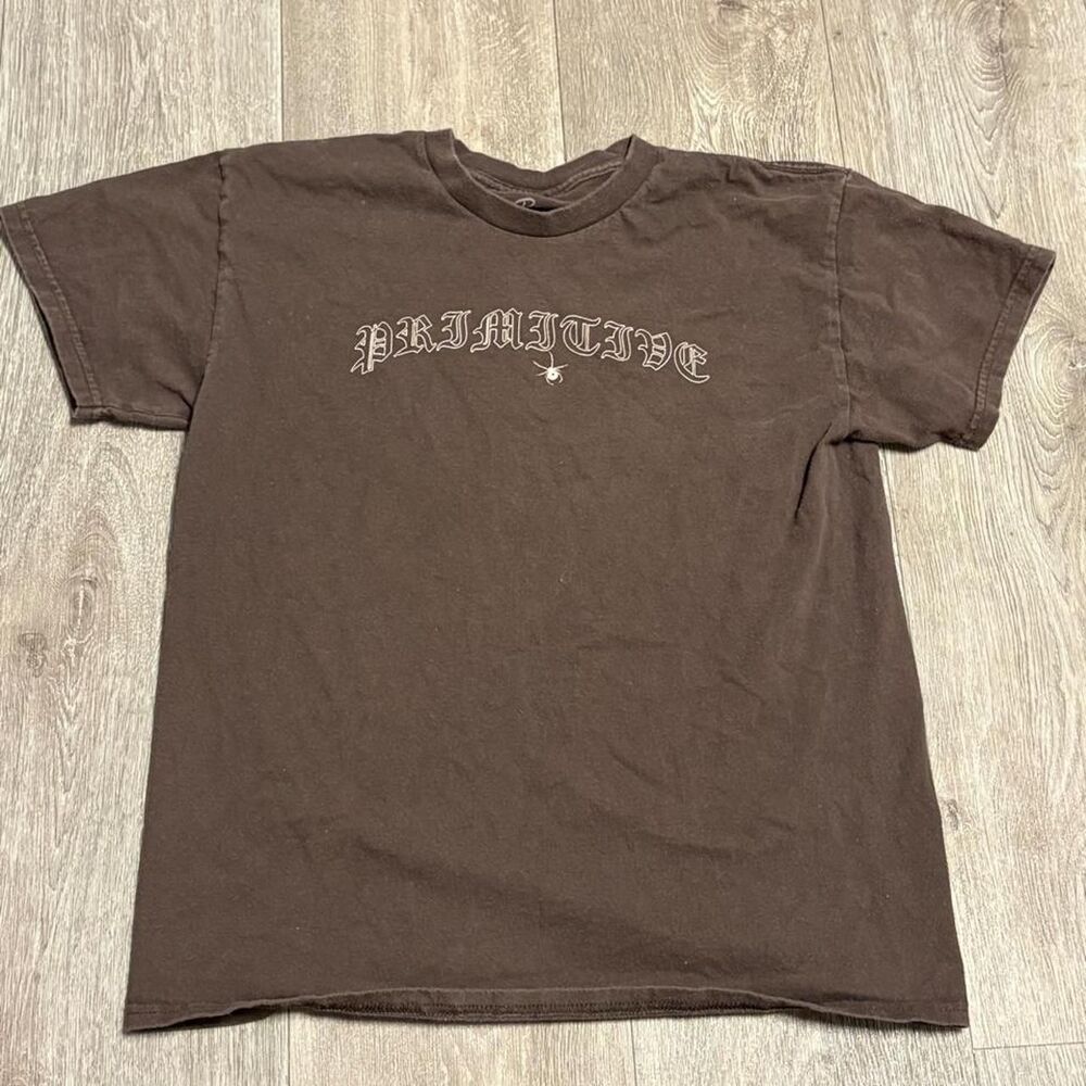 Brown Primitive Skateboarding cotton t-shirt